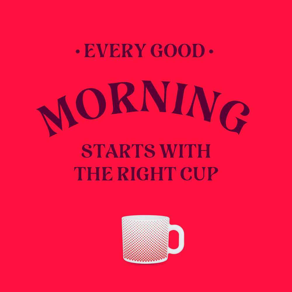 Larah by Borosil Ruby Pixel Mug Set 100 ml x 6