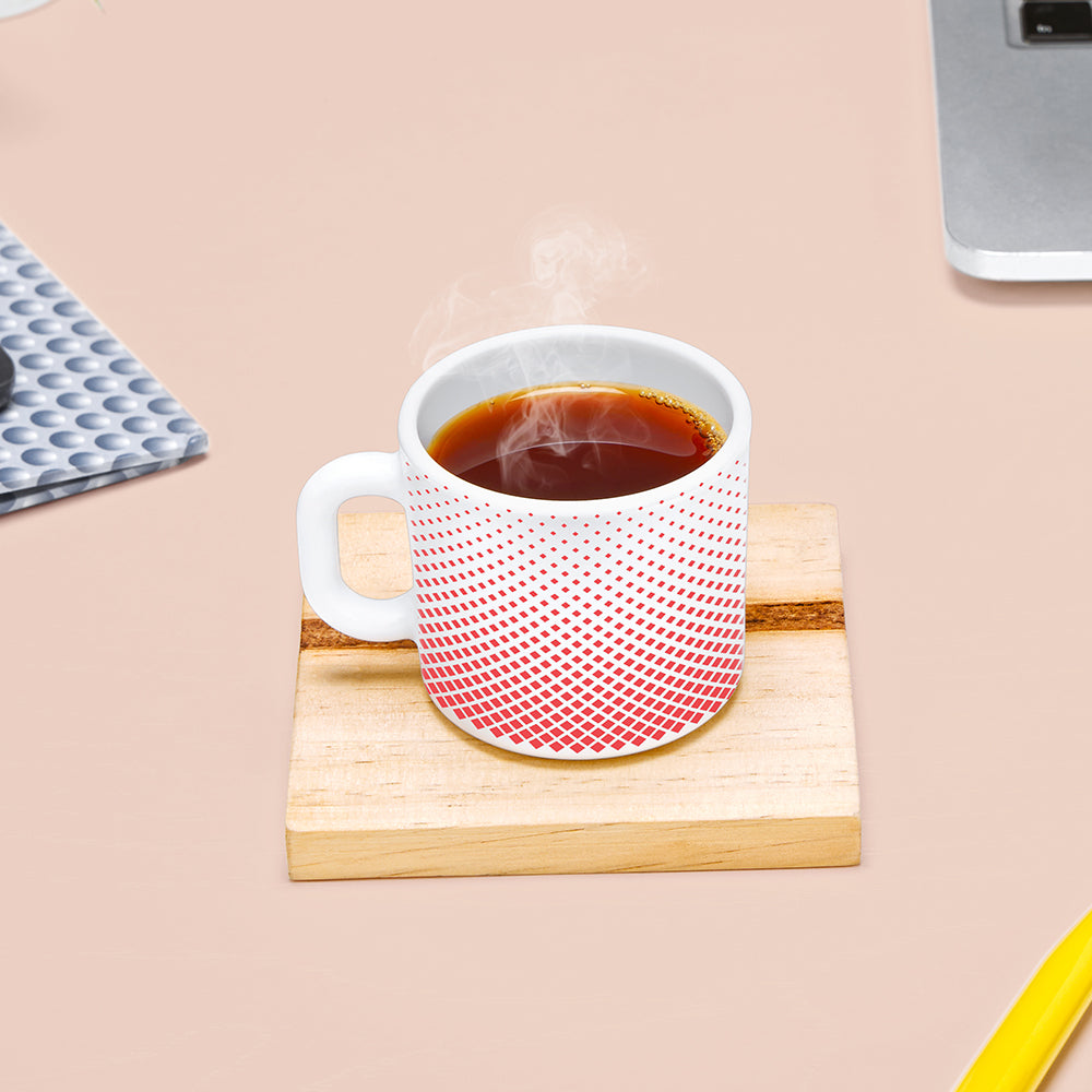Larah by Borosil Ruby Pixel Mug Set 100 ml x 6