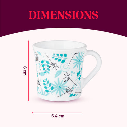 Larah by Borosil Crysta Stardust Mug Set 100 ml x 6