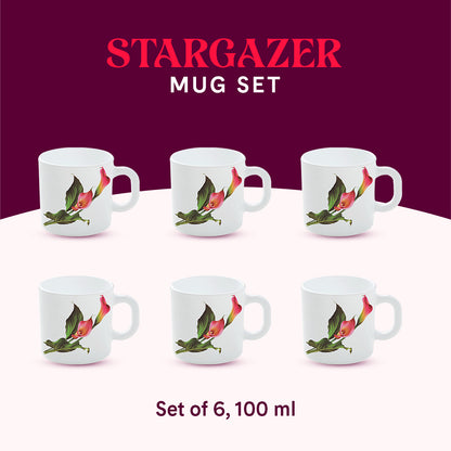 Larah by Borosil Stargazer Mug Set 100 ml x 6