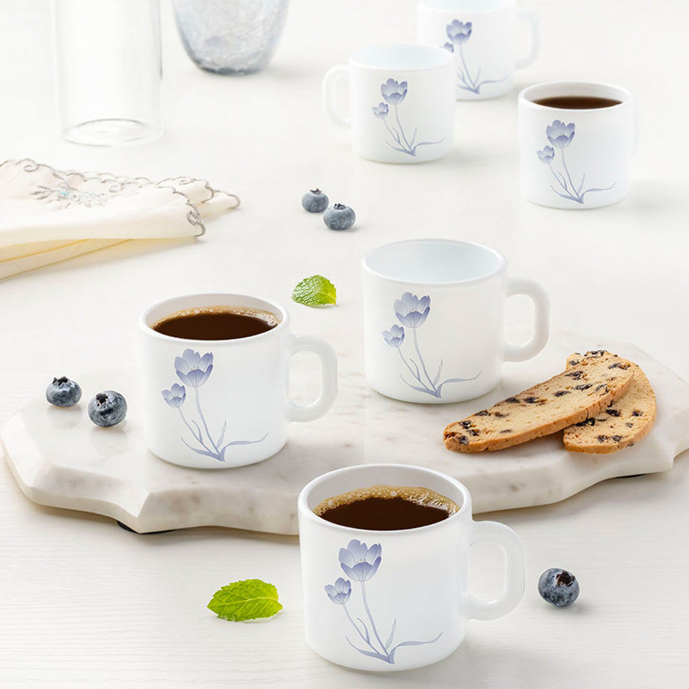 Larah by Borosil Tulip Mug Set 100 ml x 6