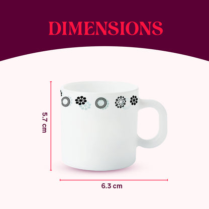 Larah by Borosil Universe Mug Set 100 ml x 6