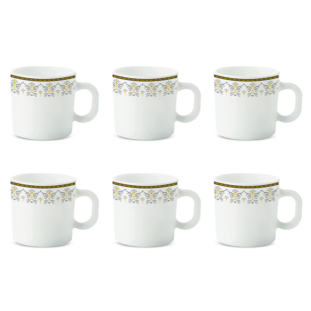 Larah By Borosil Vatika Mug Set 100 ml x 6