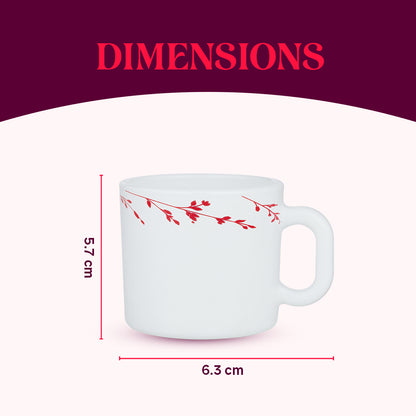 Larah by Borosil Vintage Mug Set 100 ml x 6