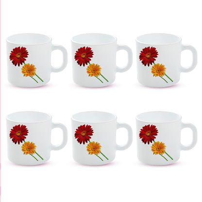 Larah by Borosil Zinnia Mug Set 100 ml x 6