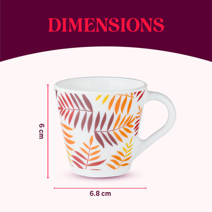 Larah by Borosil Novelty Costa Mug Set 110 ml x 6