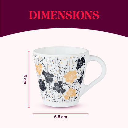 Larah by Borosil Novelty Dreamer Mug Set 110 ml x 6