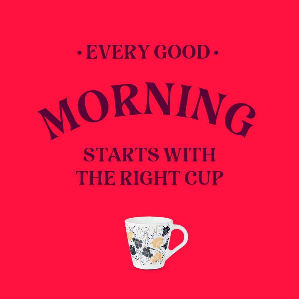 Larah by Borosil Novelty Dreamer Mug Set 110 ml x 6