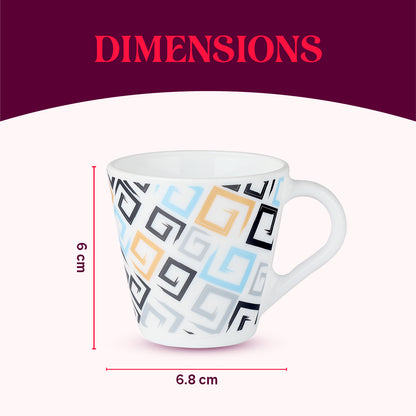 Larah by Borosil Novelty Ember Mug Set 110 ml x 6