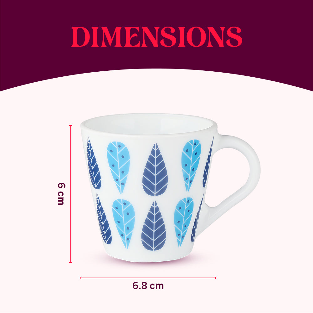 Larah by Borosil Novelty Fable Mug Set 110 ml x 6