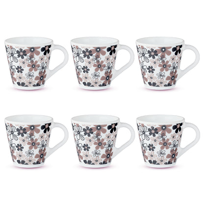 Larah by Borosil Novelty Macy Mug Set 110 ml x 6
