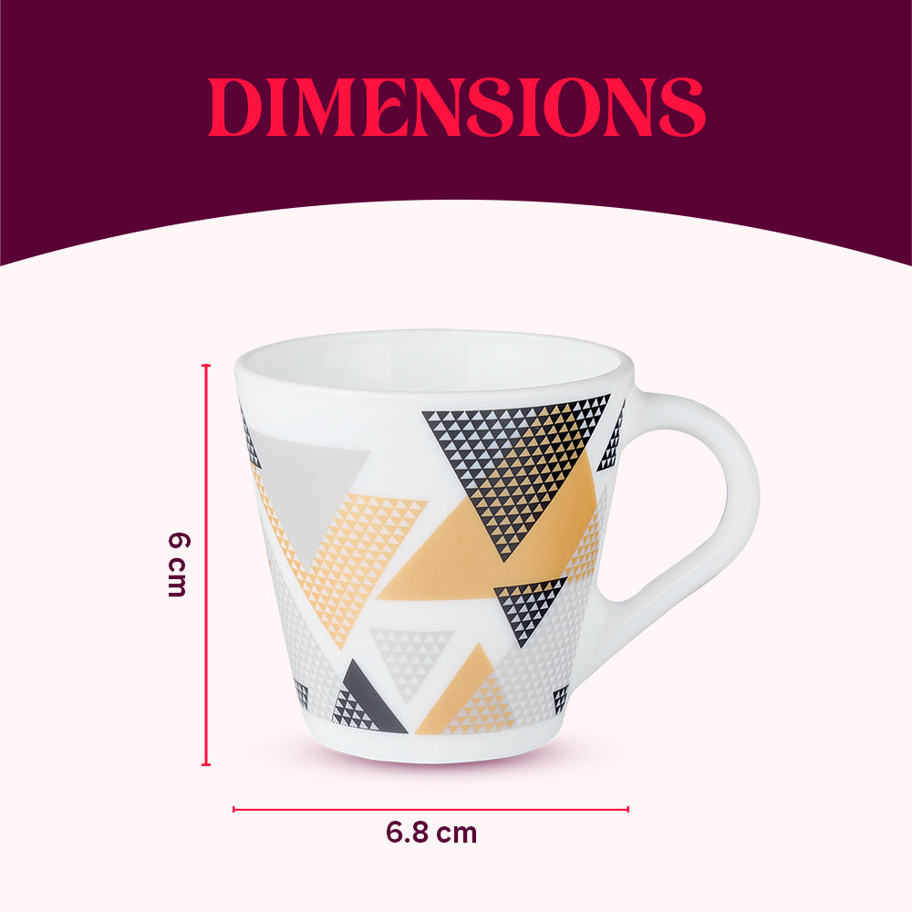 Larah by Borosil Novelty Nivaah Mug Set 110 ml x 6