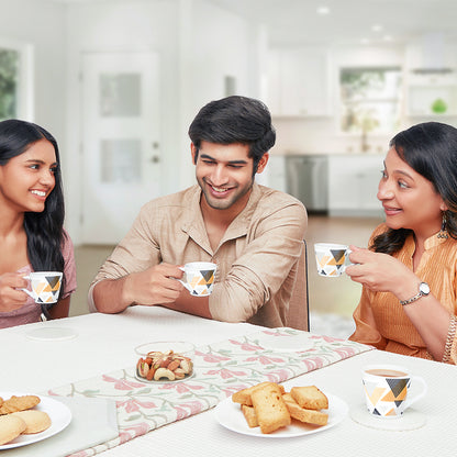 Larah by Borosil Novelty Nivaah Mug Set 110 ml x 6