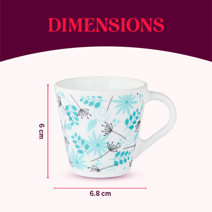 Larah by Borosil Novelty Stardust Mug Set 110 ml x 6