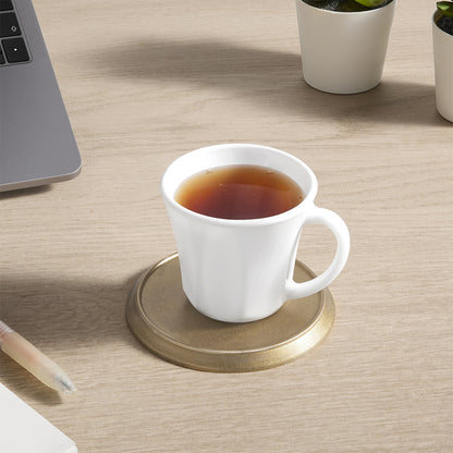 Larah By Borosil Octa Mug Set, White 120 ml x 6