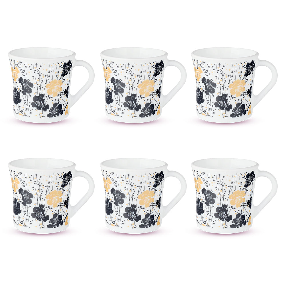 Larah by Borosil Crysta Dreamer Mug Set, 160ml x 6