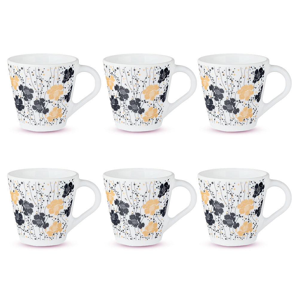 Larah by Borosil Novelty Dreamer Mug Set, 160ml x 6