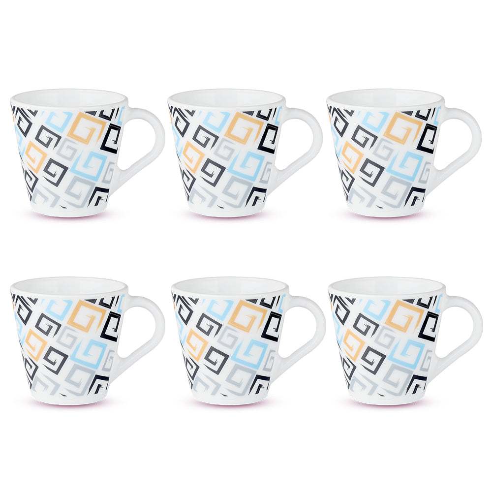 Larah by Borosil Novelty Ember Mug Set, 160ml x 6