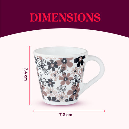 Larah by Borosil Novelty Macy Mug Set 160 ml x 6