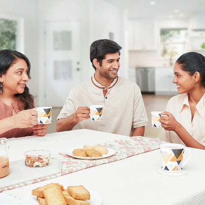 Larah by Borosil Crysta Nivaah Mug Set 160 ml x 6