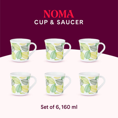 Larah by Borosil Crysta Noma Mug Set 160 ml x 6