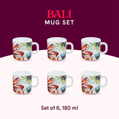 Larah by Borosil Bali Mug Set 180 ml x 6