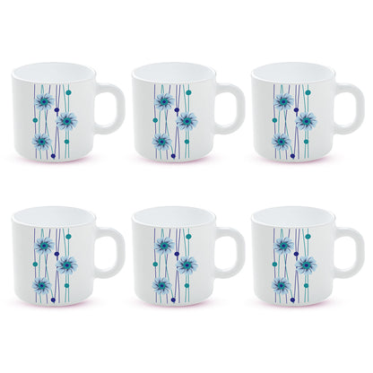 Larah by Borosil Bluebell Mug Set 180 ml x 6