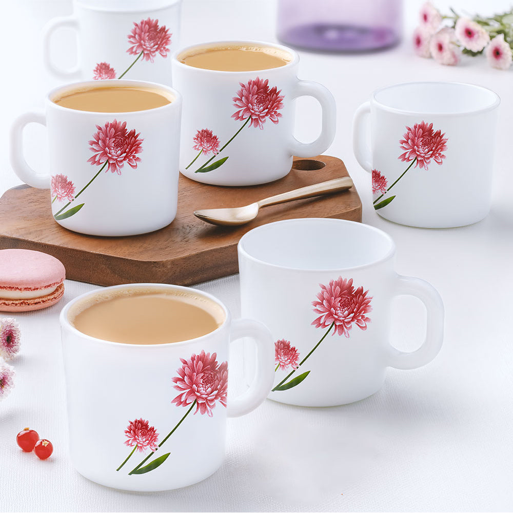 Larah by Borosil Belle Mug Set, 180ml x 6