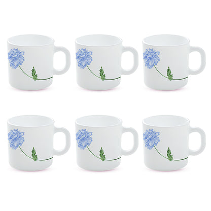 Larah by Borosil Blue Mist Mug Set 180 ml x 6