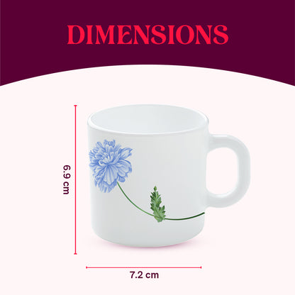 Larah by Borosil Blue Mist Mug Set 180 ml x 6