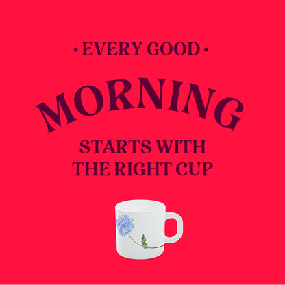 Larah by Borosil Blue Mist Mug Set 180 ml x 6