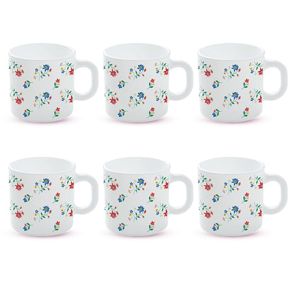 Larah by Borosil Bouquet Mug Set 180 ml x 6