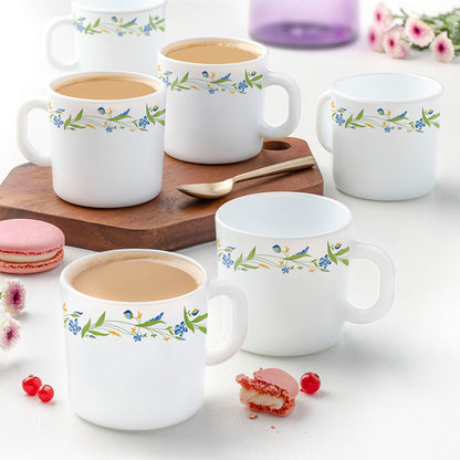 Larah by Borosil Cripper Mug Set 180 ml x 6