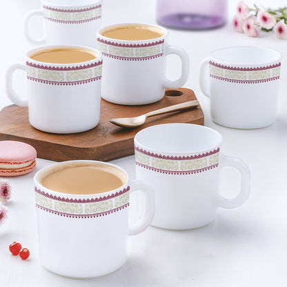 Larah by Borosil Elega Mug Set 180 ml x 6