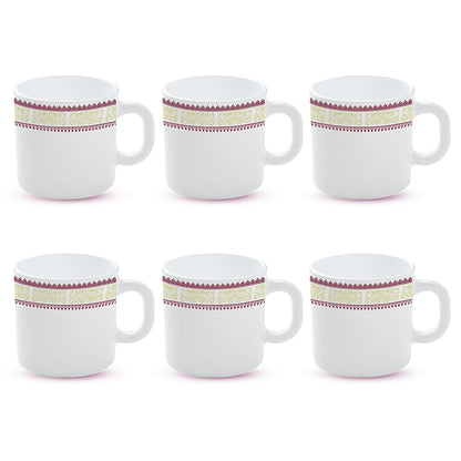 Larah by Borosil Elega Mug Set 180 ml x 6