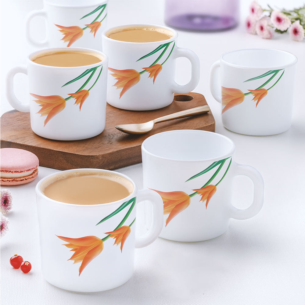 Larah by Borosil Firefly Mug Set, 180ml x 6
