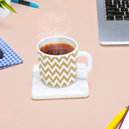 Larah by Borosil Gold Waves Mug Set 180 ml x 6