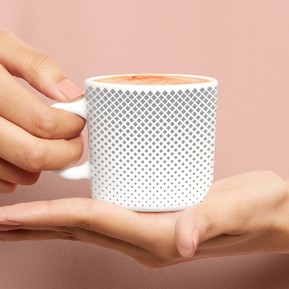 Larah by Borosil Grey Pixel Mug Set 180 ml x 6