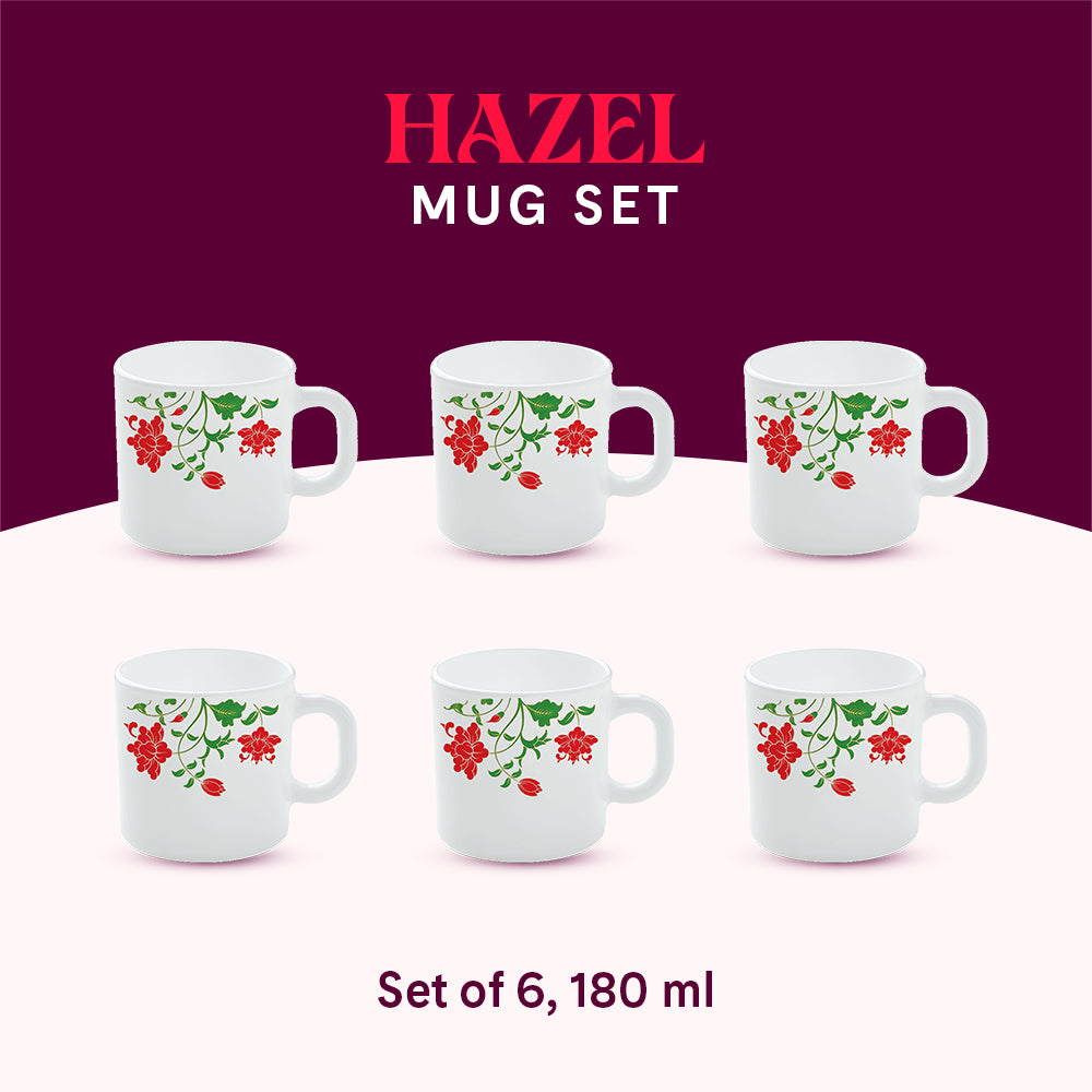Larah by Borosil Hazel Mug Set 180 ml x 6