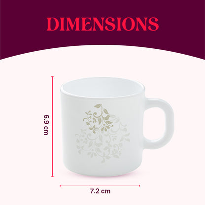 Larah by Borosil Ingot Mug Set 180 ml x 6 (Option 1)