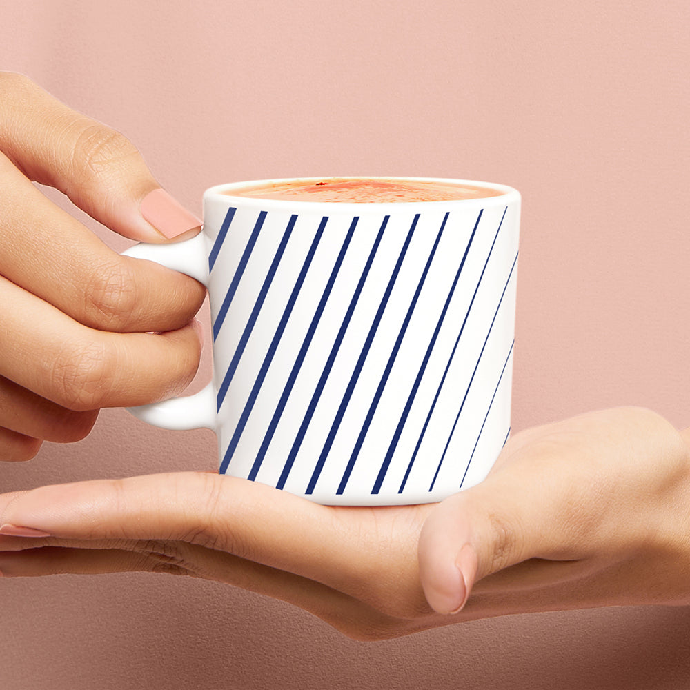 Larah by Borosil Indigo Ray Mug Set 180 ml x 6