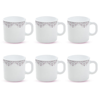 Larah by Borosil Lark Mug Set 180 ml x 6