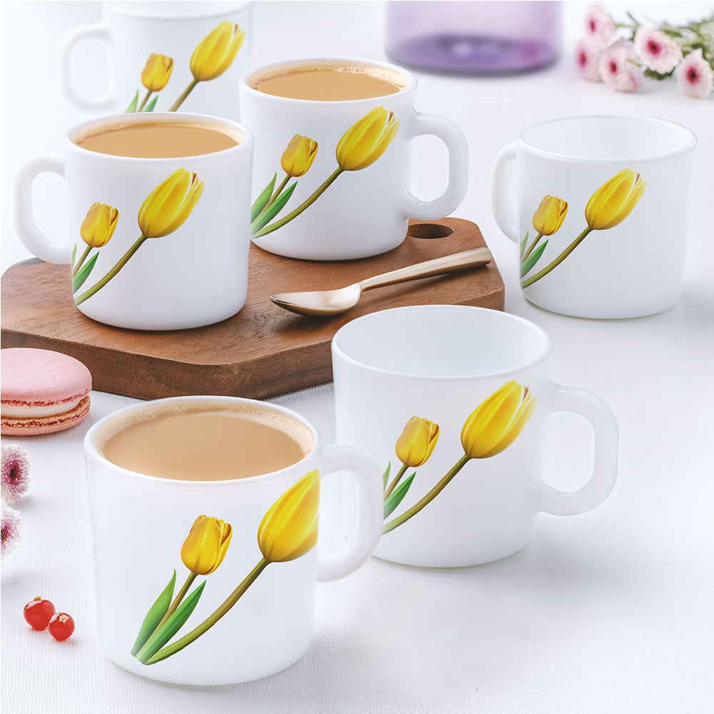 Larah by Borosil Lyana Mug Set, 180ml x 6