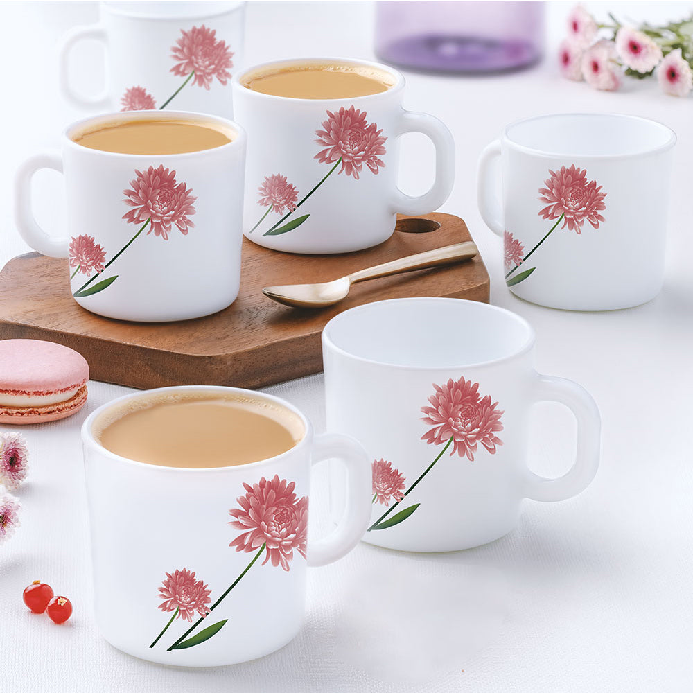 Larah by Borosil Nargis Mug Set, 180ml x 6