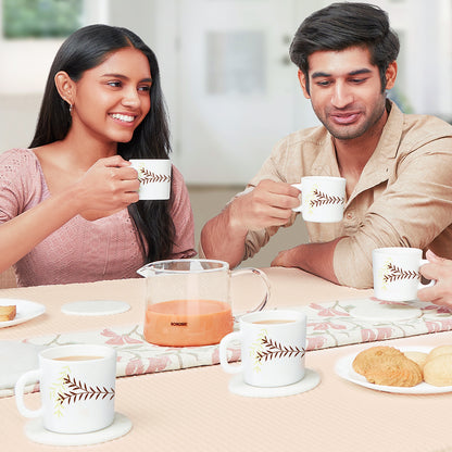 Larah by Borosil Oak Mug Set 180 ml x 6