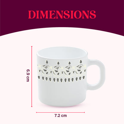 Larah by Borosil Ora Gold Mug Set 180 ml x 6 (Option 1)