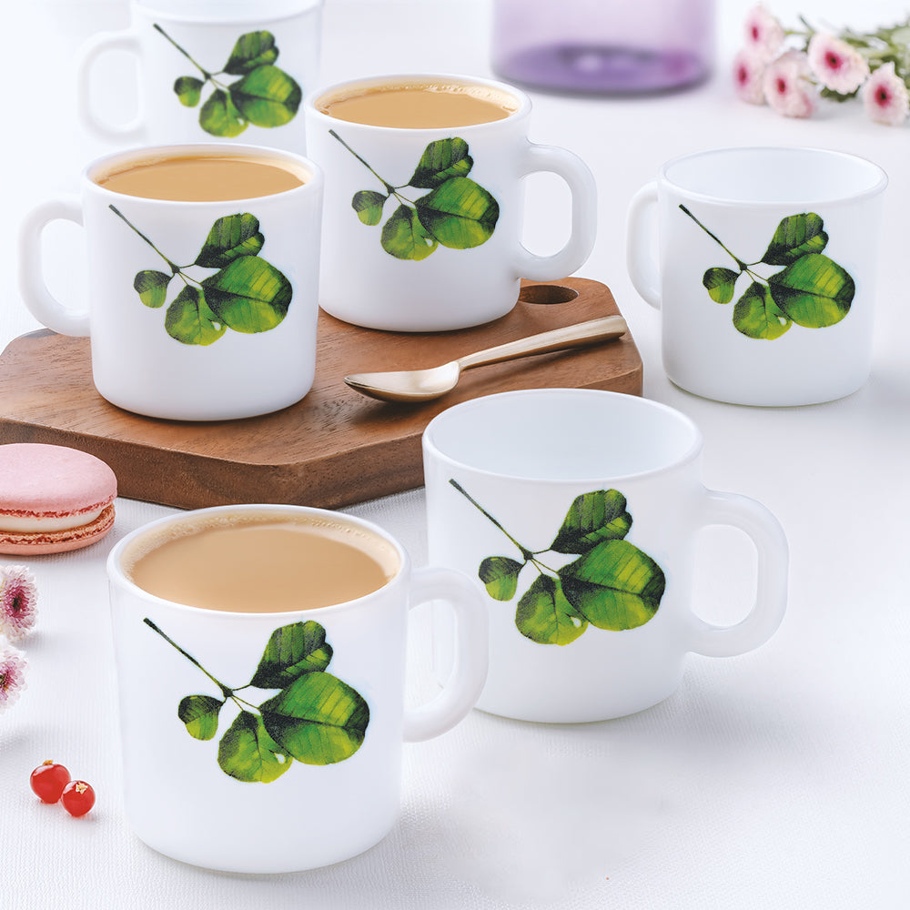 Larah by Borosil Oval Mug Set 180 ml x 6