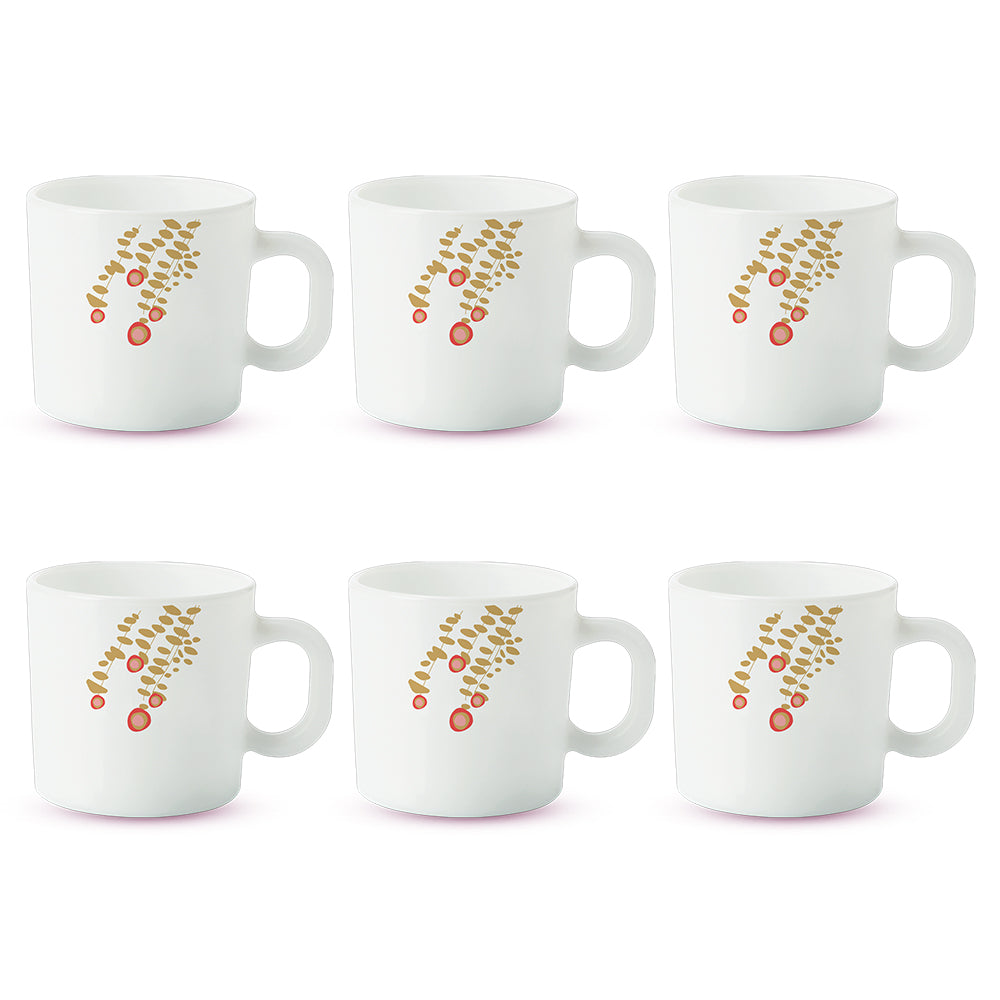 Larah By Borosil Pebbles Mug Set 180 ml x 6
