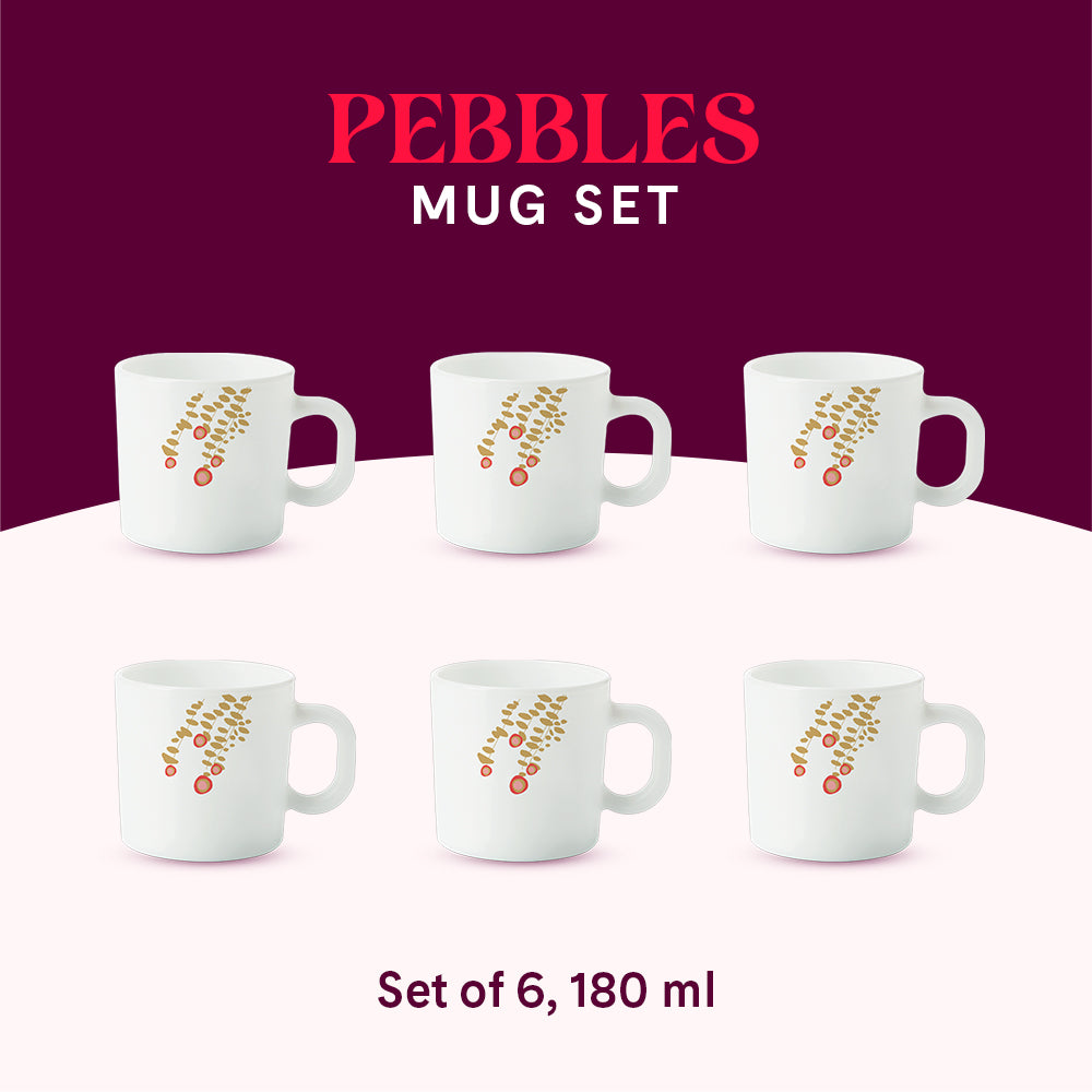 Larah By Borosil Pebbles Mug Set