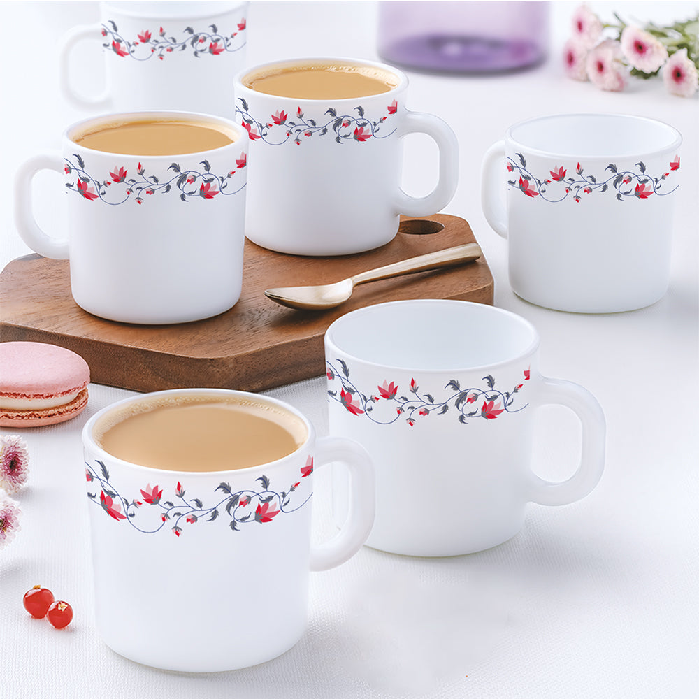 Larah by Borosil Pentas Mug Set, 180ml x 6